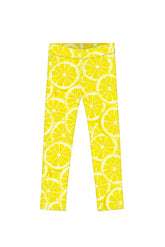 A Piece of Sun Lucy Yellow Lemon Print Cute Summer Leggings - Girls - Pineapple Clothing